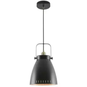 Large Ceiling Dome Pendant, 1 x E27, Matt Black, Antique Brass, Khaki - Luminosa Lighting