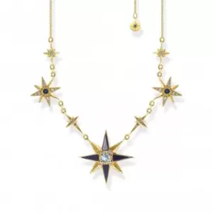 Sterling Silver Gold Plated Magic Stars Necklace KE2118-963-7-L45V