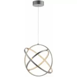 Loops - Ceiling Pendant Light Matt Nickel & Clear Crystal 40W LED Bulb Included