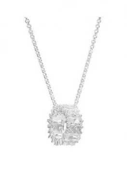 Simply Silver Sterling Silver Cubic Zirconia Emerald Cut Open Necklace