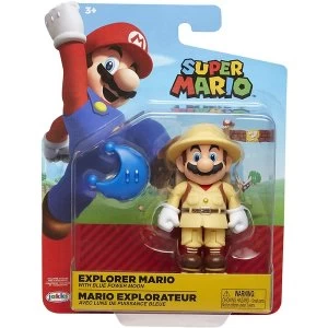 Explorer Mario Blue Power Moon (World Of Nintendo) Action Figure