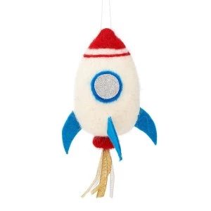 Sass & Belle Space Rocket Felt Hanging Decoration