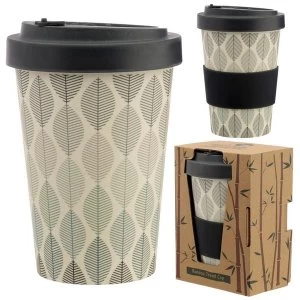 Longshaw Geometric Leaf Screw Top Bamboo Composite Travel Mug