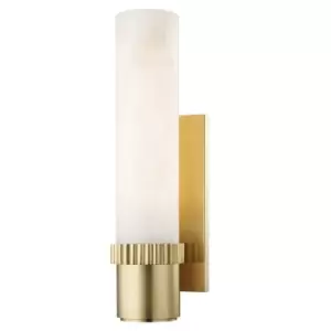 Argon 1 Light Wall Sconce Brass, Alabaster