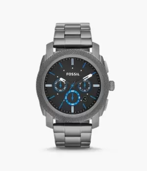 Fossil Men Machine Chronograph Smoke Stainless Steel Watch