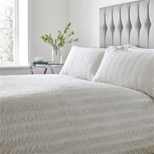 Hotel Collection Seersucker Duvet Set - Light Grey