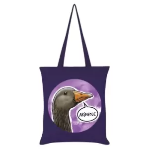 Cute But Abusive Arsehole Goose Tote Bag (One Size) (Purple/Brown/White)