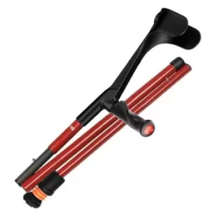 Flexyfoot Carbon Fibre Comfort Grip Folding Crutch - Red - Right