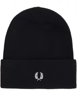 Fred Perry Merino Wool Beanie, Black, Men