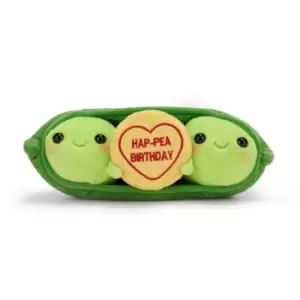 Swizzels Love Hearts 23cm Hap-Pea Birthday Peas in Pod Birthday Soft Toy