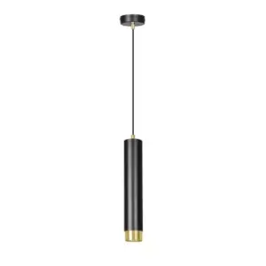 Kibo Black/Gold Slim Pendant Ceiling Light 1x GU10