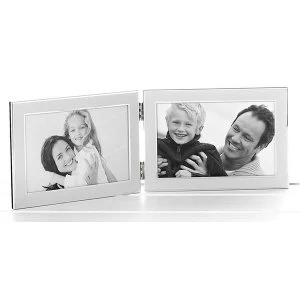 Plain White Silver Promotion Double Frame 4x6