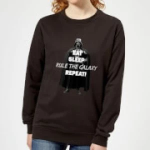 Star Wars Eat Sleep Rule The Galaxy Repeat Womens Sweatshirt - Black - 4XL - Black