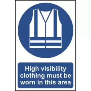 High visibility clothing must be worn... Sign - PVC 200 x 300mm