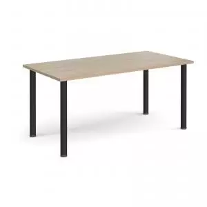 Semi circular Black radial leg meeting table 1600mm x 800mm -