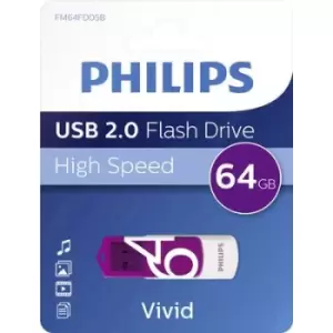 Philips VIVID USB stick 64GB Purple FM64FD05B/00 USB 2.0