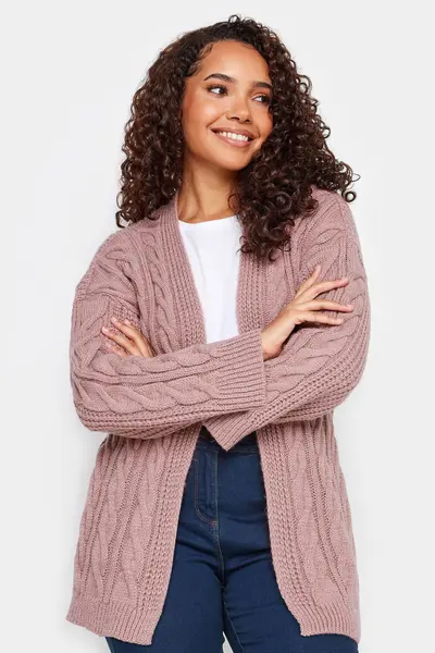 Petite Chunky Cable Knit Cardigan