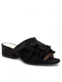 Qupid Cass ruffle mule Black