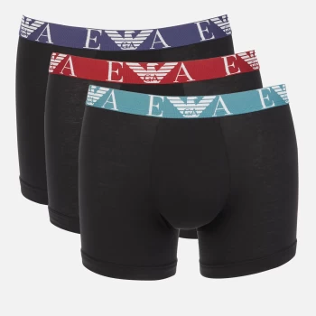 Emporio Armani Mens 3 Pack Monogram Boxers - Black - L