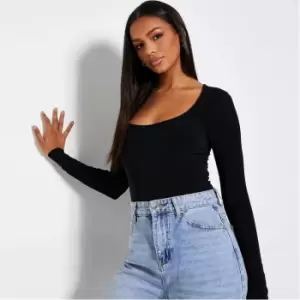 I Saw It First Slinky Square Neck Bodysuit - Black