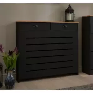 Black Radiator Cover Cabinet Traditional Modern mdf Wood Horizontal Shelf Medium - Black