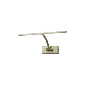 Walton Small 1 Arm Wall Lamp, Picturex, 6W LED, 3000K, 470lm, Antique Brass