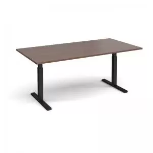 Elev8 Touch boardroom table 2000mm x 1000mm - Black frame and walnut