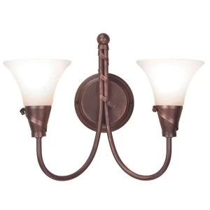 2 Light Indoor Wall Light Copper, E14