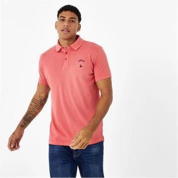 Jack Wills Elton Garment Dye Polo - Pink