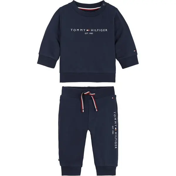 Tommy Hilfiger Essential Crew Neck Jogger Set - Blue Baby (0 - 3 Mths)