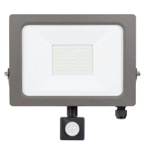 Status Natural Grey PIR LED Flood Light - 50W