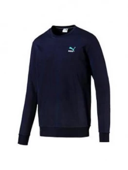 Puma Classics Embossed Crew Sweat - Navy, Size XL, Men