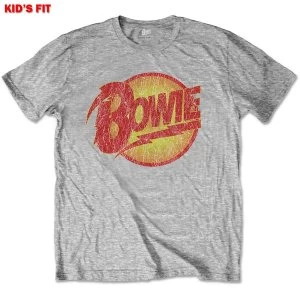 David Bowie - Vintage Diamond Dogs Logo Kids 5 - 6 Years T-Shirt - Grey