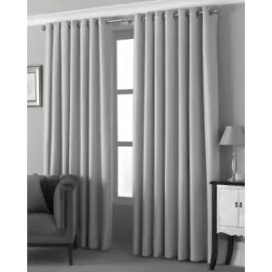 Riva Home Pendleton Ringtop Eyelet Curtains (229 x 137cm) (Silver)