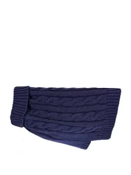 Happy Pet Charlton Cable Knit Midnight Blue Dog Jumper Small Polyester