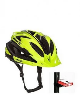 Awe Awe Aweair In Mould Adult Mens Cycling Helmet 58-61Cm Neon + Free Light