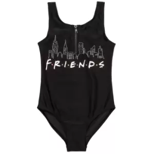 Friends Girls Sunsafe One Piece Swimsuit (13-14 Years) (Black)