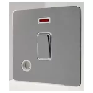 Schneider USFP 20A Switched Flex Outlet & Neon White Insert Polished Chrome - GU2414WPC