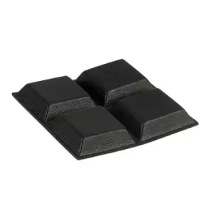 R-TECH 310038 Flat Square Rubber Feet 12.7 x 12.7 x 3.5 - Black - ...