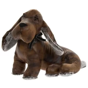 Lesser & Pavey Faux Leather Sitting Dachshund Sausage Dog Doorstop