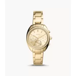 Fossil Womens Vale Chronograph Gold-Tone Stainless Steel Watch - Gold