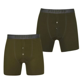 Firetrap 2 Pack Boxers - Forest/Olive