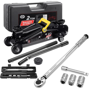 Trolley Jack 2t incl. 6Pcs Torque Wrench & Case