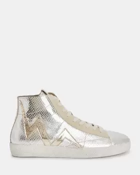 AllSaints Tundy Bolt Metallic Leather Trainers