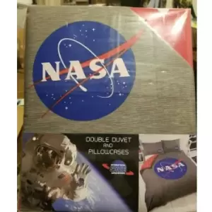 NASA ISA Logo Duvet Cover Set (Double) (Grey/Blue/Red)