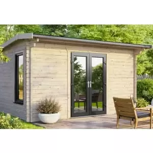 Power Sheds 14 x 10ft Central Doors Apex Log Cabin