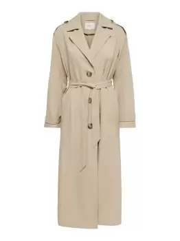 ONLY Long Trenchcoat Women Beige