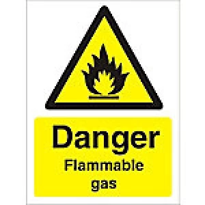 Warning Sign Flammable Gas Plastic 40 x 30 cm