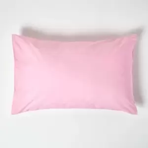 Pink Egyptian Cotton Housewife Pillowcase 200 Thread Count - Pink - Pink - Homescapes