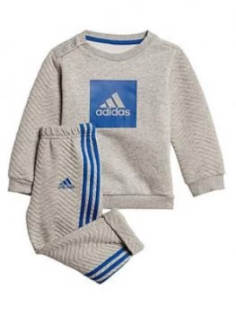 Adidas Infant 3 Stripe Logo Jog Set - Grey